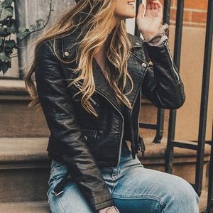 Pebbles faux leather moto jacket